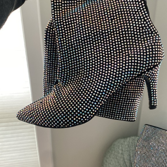 Handmade gem covered knee high boots - Picture 3 of 5